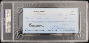 1989 Michael Jordan Chicago Bulls Signed Check (PSA Slabbed)