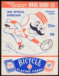 1962 Chicago Cubs and Cincinnati Reds Multi-Signed Scorecard Featuring Ken Hubbs, Barney Schultz & more (PSA/DNA)