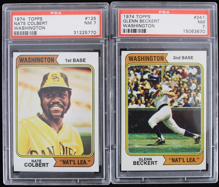1974 Nate Colbert and Glenn Beckert Washington Senators Topps Trading Cards (PSA Slabbed) (Lot of 2)