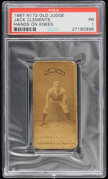 1887 Jack Clements N172 Old Judge Cigarettes Trading Card Graded PR-1 (PSA Slabbed)
