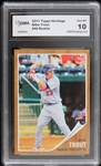 2011 Mike Trout Arkansas Travellers Los Angeles Angels Topps Heritage Trading Card #44 Graded Gem Mt 10 (GMA Slabbed)
