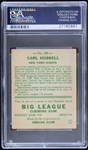 1933 Carl Hubbell New York Giants Goudey Trading Card #230 Graded VG-EX 4 (PSA Slabbed)