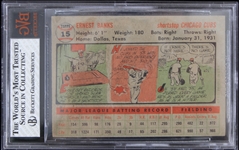 1956 Ernie Banks Chicago Cubs Topps Trading Card #15 Graded VG-EX 4.5 (Beckett Slabbed)