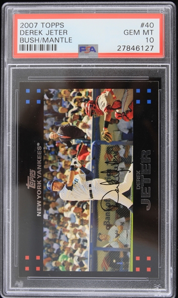 2007 Derek Jeter New York Yankees Topps Trading Card Sp Bush/Mantle #40 Graded GEM MT-10 (PSA Slabbed)