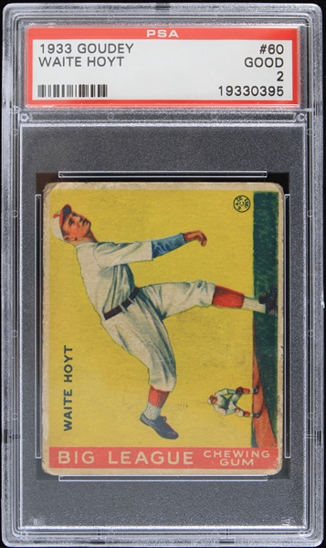 1933 Waite Hoyt Pittsburgh Pirates Goudey Trading Card #60 Graded Good 2 (PSA Slabbed)