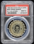 1967-68 Ernie Banks Chicago Cubs Coca Cola Bottle Cap Graded Mint 9 (PSA Slabbed)