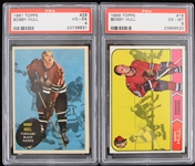 1961-1968 Bobby Hull Chicago Blackhawks Topps Trading Cards (PSA Slabbed) (Lot of 2)