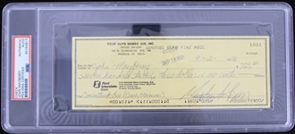 1991 John Mayberry Houston Astros Kansas City Royals Toronto Blue Jays New York Yankees Endorsed Check (PSA Slabbed)