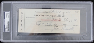 1956 Joe Sewell (d.1990) Cleveland Indians New York Yankees Signed Check (PSA Slabbed)