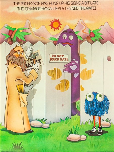 1976 McDonalds The Professor & Grimace 16x20 Poster 