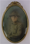 1917-18 WWI Soldier 14" x 22" Framed Ovular Portrait