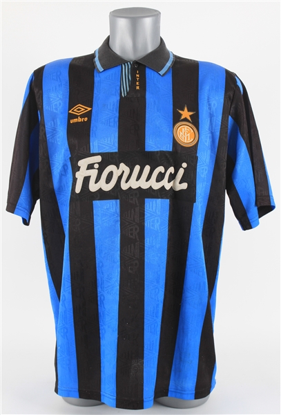 1992-94 Dennis Bergkamp Inter Milan Football Club #10 Signed Soccer Jersey (JSA)