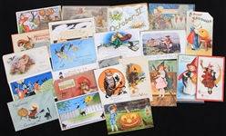 1900s-60s Vintage Halloween Postcard Collection - Lot of 25