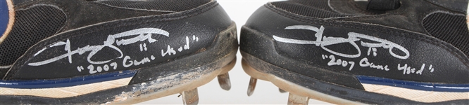 2007 Jason Bartlett Minnesota Twins Signed Nike Game Worn Cleats (MEARS LOA/JSA/Player LOA)