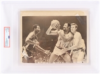 1968 Wilt Chamberlain Los Angeles Lakers and Walt Bellamy New York Knicks 8x10 Black and White Wire Photo (Type III) (PSA Slabbed)