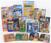 1940s-2000s Classic Toy Collection - Lot of 29 w/ Starting Lineups, Star Wars, Pokemon, Beanie Baby, Dogs Playing Poker & More