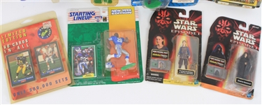 1940's-2000's Classic Toy Collection - Lot of 29 w/ Starting Lineups, Star Wars, Pokemon, Beanie Baby, Dogs Playing Poker & More