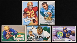 1951-1952 Bowman Football Picture Cards Including Floyd Reid, Paul Younger, Weldon Humble & more (Lot of 5)