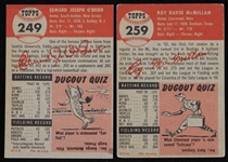 1953 Roy McMillan Cincinnati Reds & Ed O'Brien Pittsburgh Pirates Topps Baseball Cards (Lot of 2)