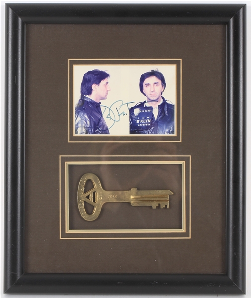 1985 Joe Pepitone New York Yankees 11" x 13" Framed Display w/ Signed Mugshot Photo & Rikers Island Prison Key (JSA)