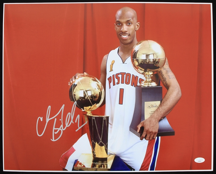 2004 Chauncey Billups Detroit Pistons Signed 16" x 20" Photo (*JSA*)  