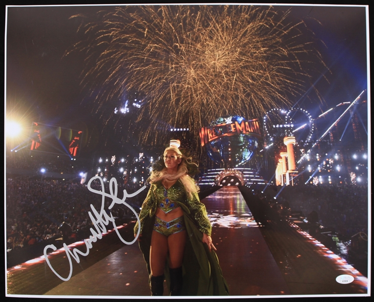 2013-23 Charlotte Flair WWE Champion Wrestler Signed 16" x 20" Photo (*JSA*) 