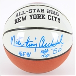 2015 Rick Barry Nate Tiny Archibald Dual Signed InkRedible Graphic Basketball (JSA)