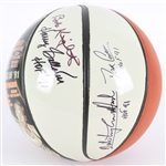 2010s Bob Knight Dave Cowens Nate "Tiny" Archibald Harry Gallatin Signed InkRedible Graphic Basketball (JSA)