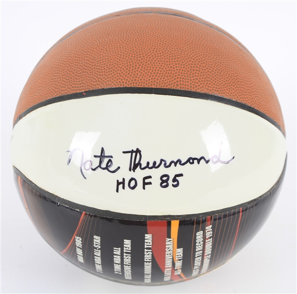 2010s Nate Thurmond San Francisco Warriors Signed InkRedible Graphic Basketball (JSA)