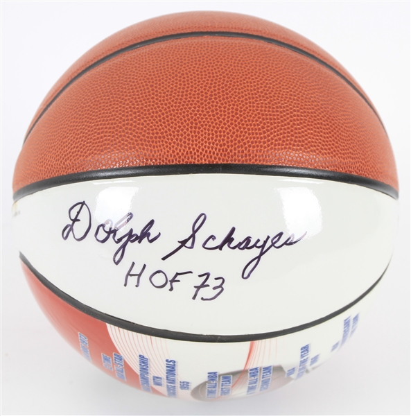 2010s Dolph Schayes Syracuse Nationals Signed InkRedible Graphic Basketball (JSA)