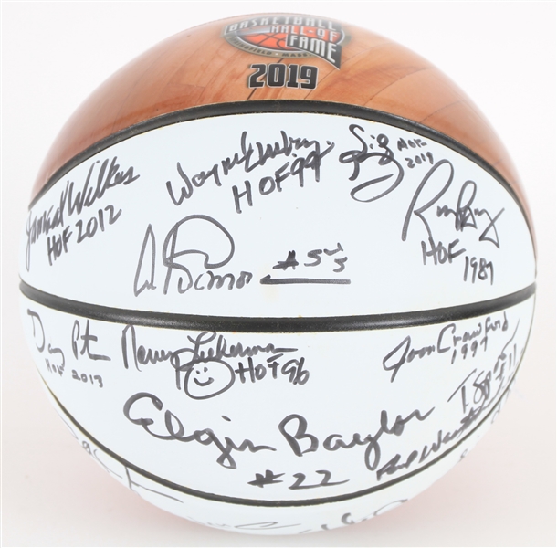 2019 Hall of Fame Multi Signed NBA Hall of Fame Basketball w/ 15 Signatures Including Elgin Baylor, Rick Barry, Sheryl Swoopes & More (JSA)