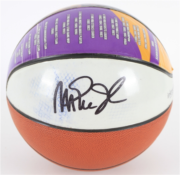 2010s Magic Johnson Los Angeles Lakers Signed InkRedible Graphic Basketball (JSA)