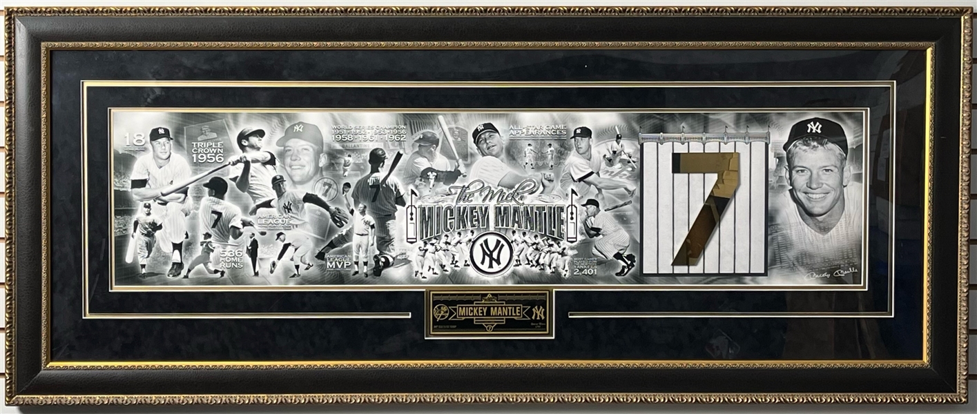 1951-1968 Mickey Mantle "The Mick" NY Yankees Limited Edition 26x63 Framed Panoramic Print 