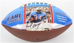 2010s Earl Campbell Houston Oilers Signed InkRedible Graphic Football (JSA)