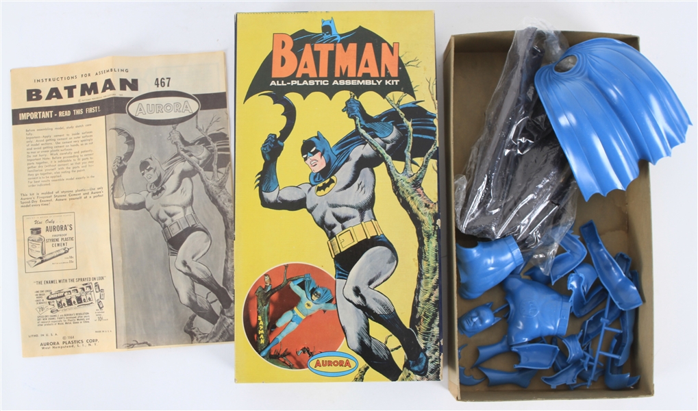 1964 Batman All Plastic Assembly Kit Complete In Original Box 