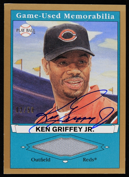 2003 Ken Griffey Jr. Cincinnati Reds Autographed Relic Upper Deck Trading Card #PB-KG2