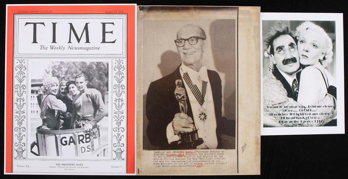 1970s-1990s Groucho Marx 5x7 and 8x10 Photos (Lot of 3)