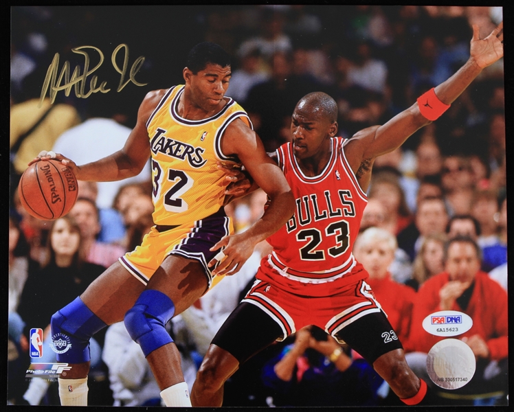 1979-1991 Magic Johnson Los Angeles Lakers Autographed 8x10 Photo *PSA*