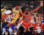 1979-1991 Magic Johnson Los Angeles Lakers Autographed 8x10 Photo *PSA*