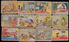 1935 Mickey Mouse R89 Bubble Gum Trading Cards (Lot of 12)