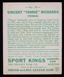 1933 Vincent Richards Tennis Player Goudy Trading Card #23 