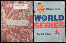 1957-1958 Milwaukee Braves vs New York Yankees World Series Programs (Lot of 2)