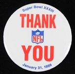 1999 Super Bowl XXXIII 3" Pinback Button