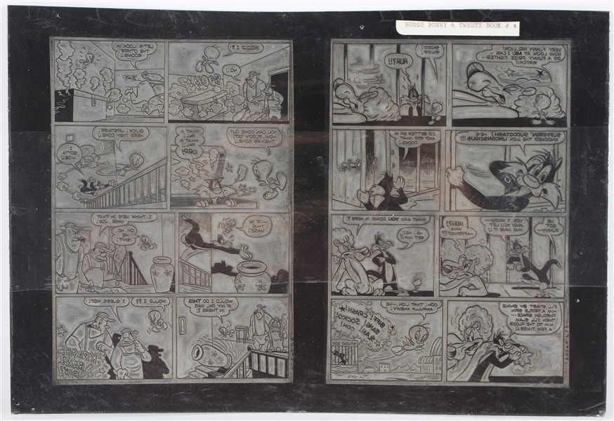 1970s Bugs Bunny and Tweety Bird Comic Printing Plate