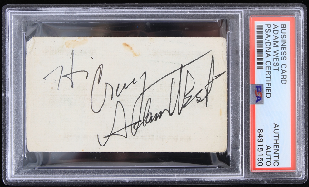 1966-1968 Adam West Batman Signed Business Card (PSA/DNA Slabbed)