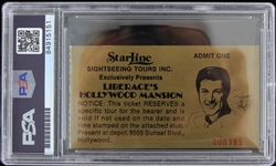 1975 Liberace Signed Starline Sightseeing Tours Ticket 2 x 3 3/4 Ticket (PSA/DNA Slabbed) 