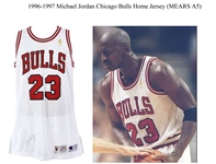 1996-97 Michael Jordan Chicago Bulls Signed Game Worn Home Jersey (MEARS A5/Beckett LOA/*Full JSA Letter*)