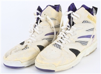 1993-94 Karl Malone Utah Jazz Signed LA Tech Game Worn Sneakers (MEARS LOA/JSA)