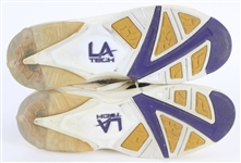 1993-94 Karl Malone Utah Jazz Signed LA Tech Game Worn Sneakers (MEARS LOA/JSA)