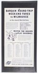 1959 Milwaukee Braves Chicago North Western Railway 10" x 20" Framed Advertisement